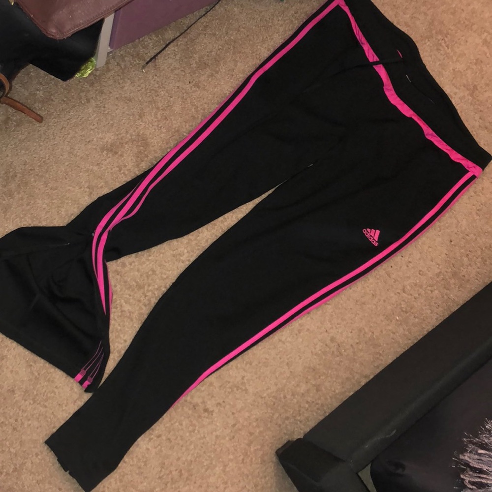 Adidas zip jogger pants. Mesh material